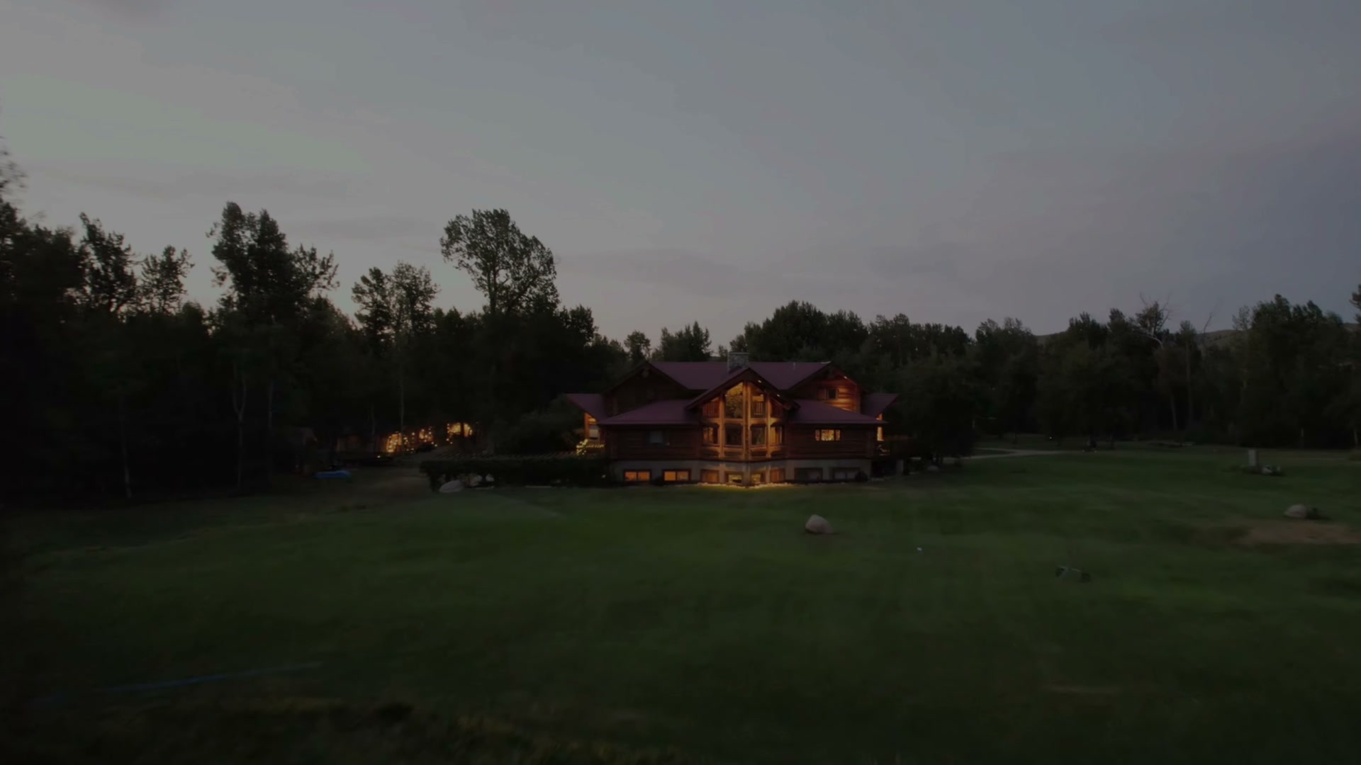 Montana Fly Fishing Lodge at dusk