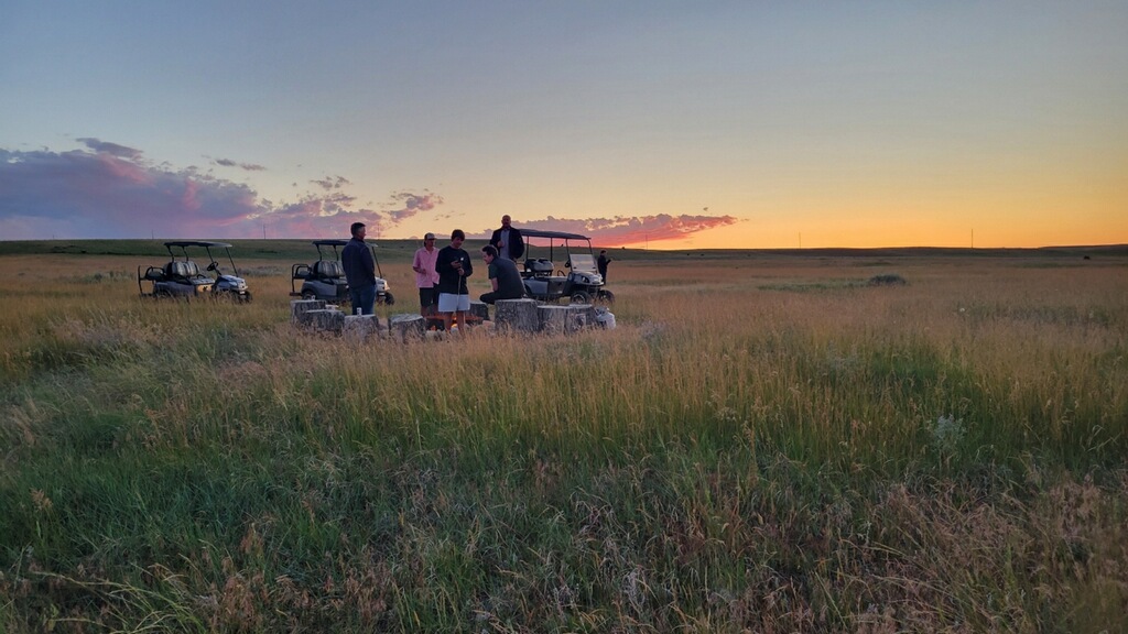 Sunset gathering on the Montana prairie