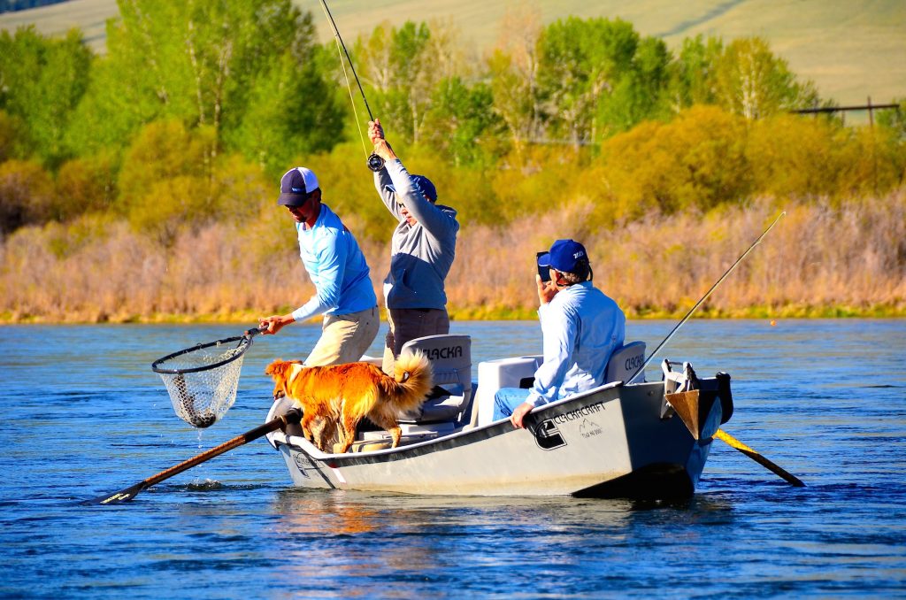 Guest on the water at Montana Fly Fishing Lodge