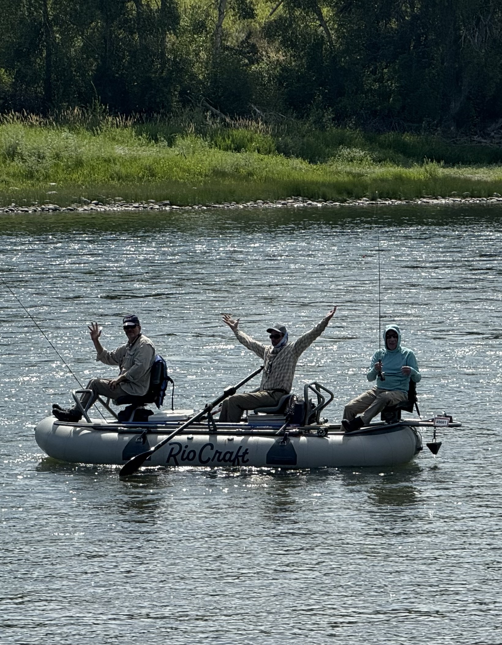 Raft fly fishing trip on a Montana river