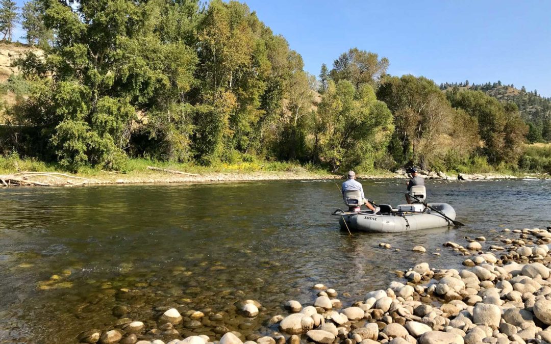 Fly fishing the Stillwater River from a drift boat
